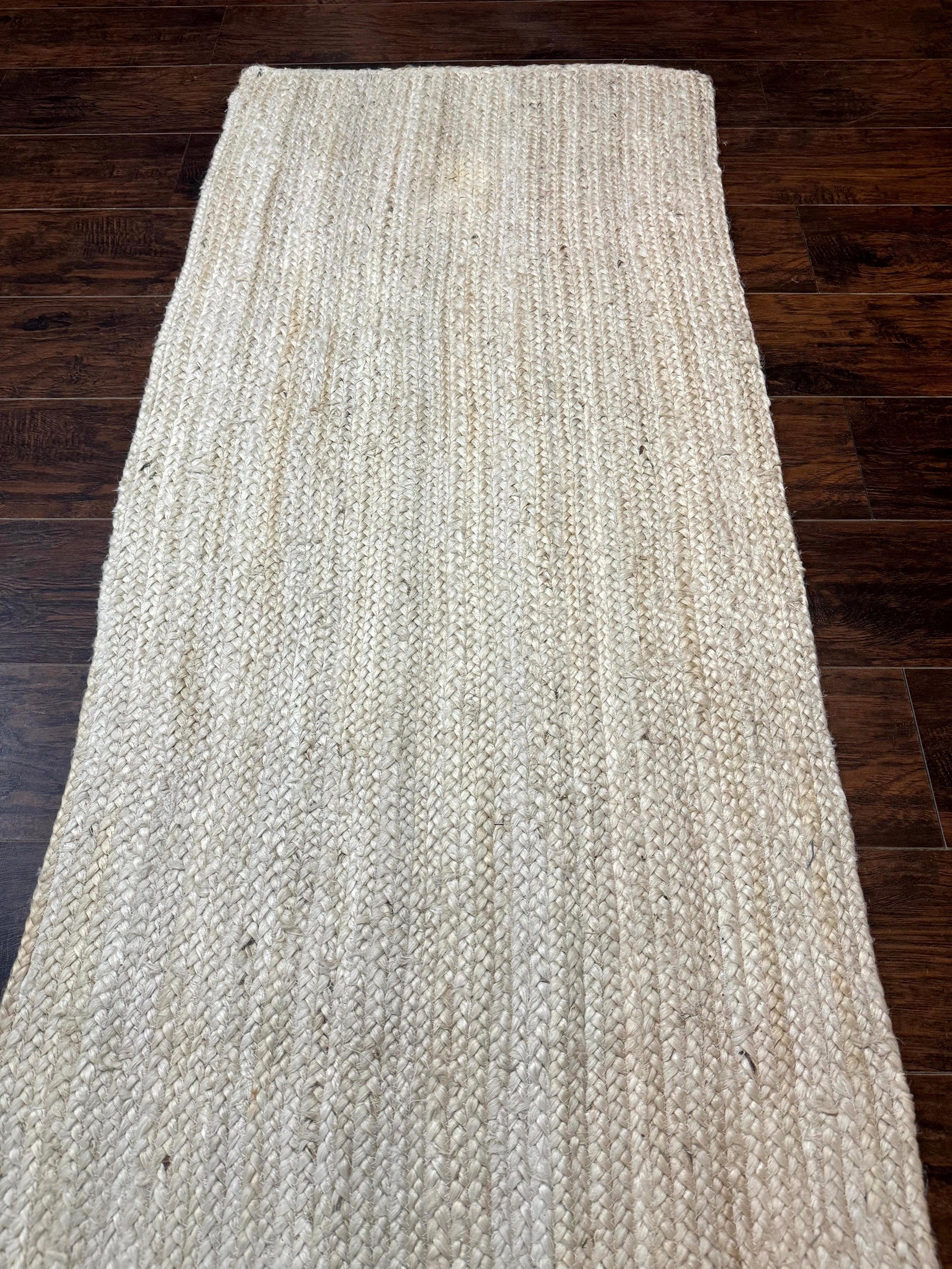 Modern Jute Runner Rug 2.7 x 10, Rug for Hallway or Kitchen, Farmhouse Rug - Nuvé