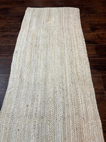 Modern Jute Runner Rug 2.7 x 10, Rug for Hallway or Kitchen, Farmhouse Rug - Nuvé