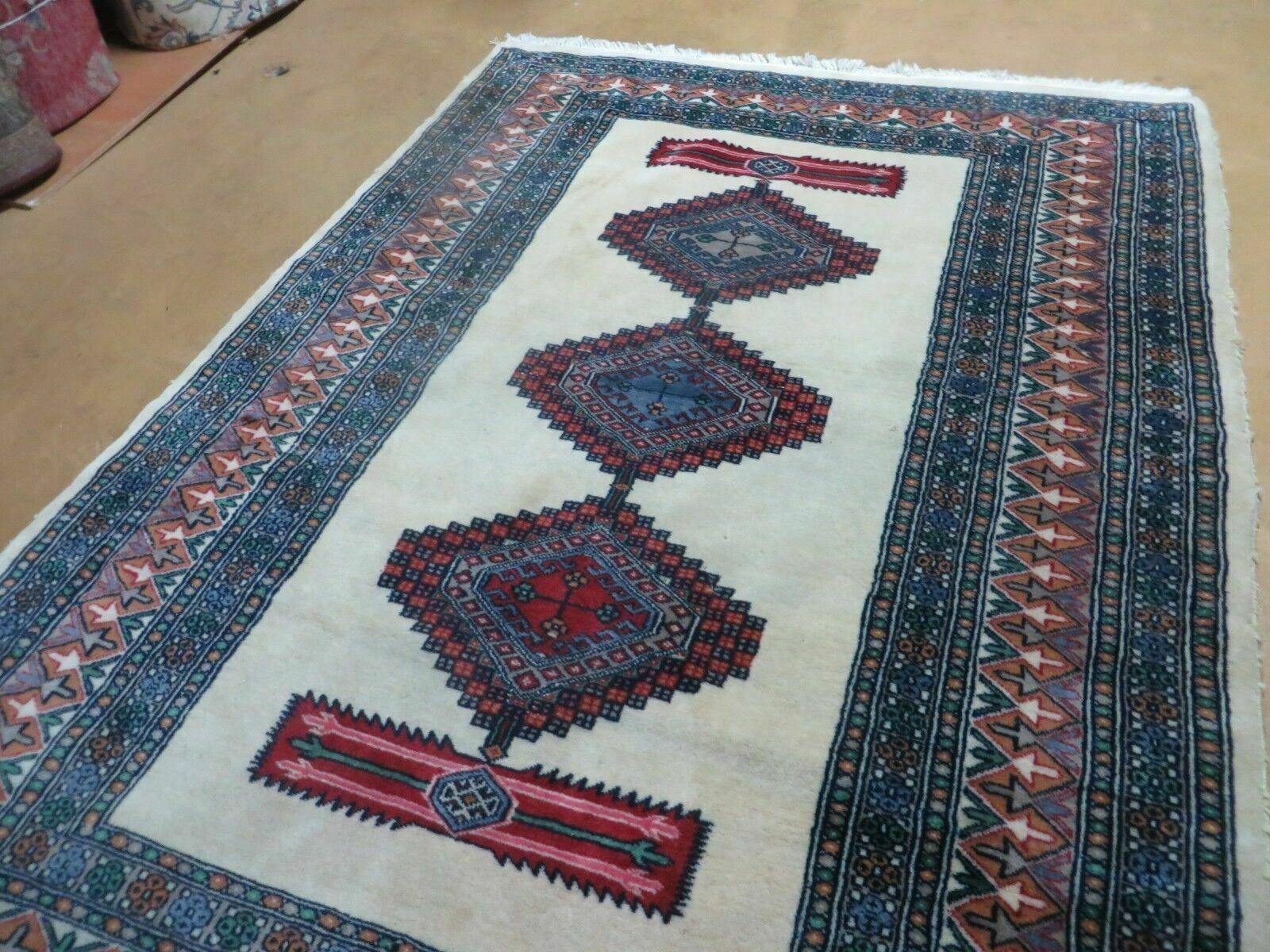 4' X 6' Vintage Handmade Bokhara Turkoman Pakistan Wool Rug Carpet Nice - Nuvé