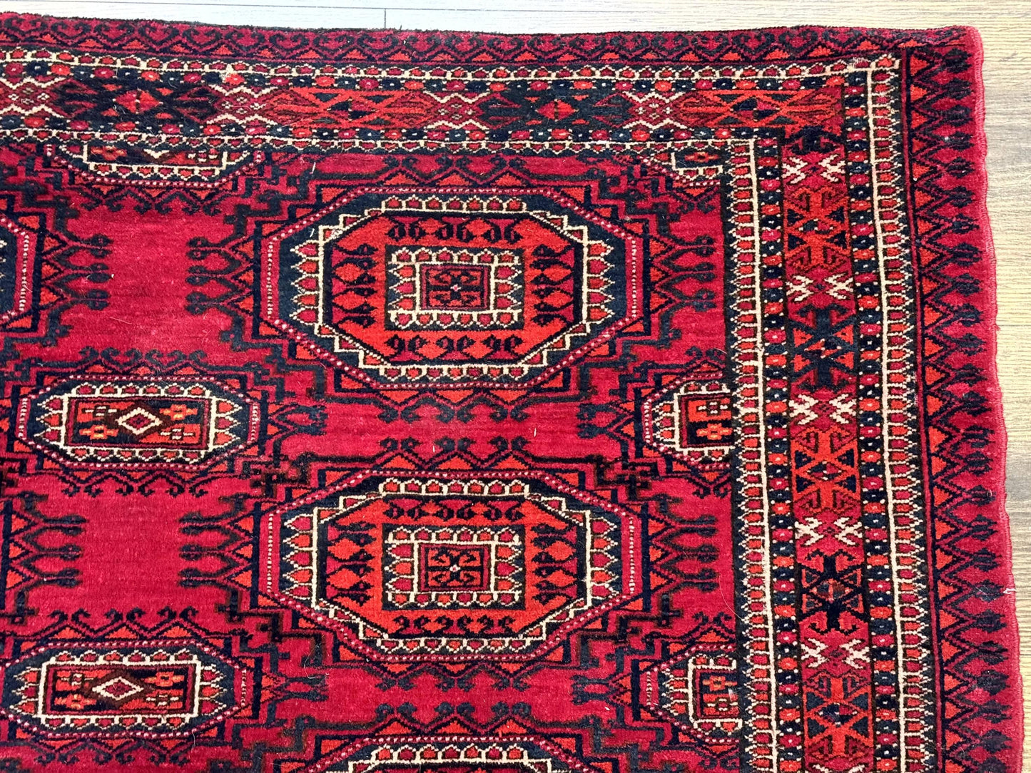 Antique Turkoman Salor Rug, Turkoman Textile, Fine 400 KPSI, Red, Persian Tribal Rug - Nuvé
