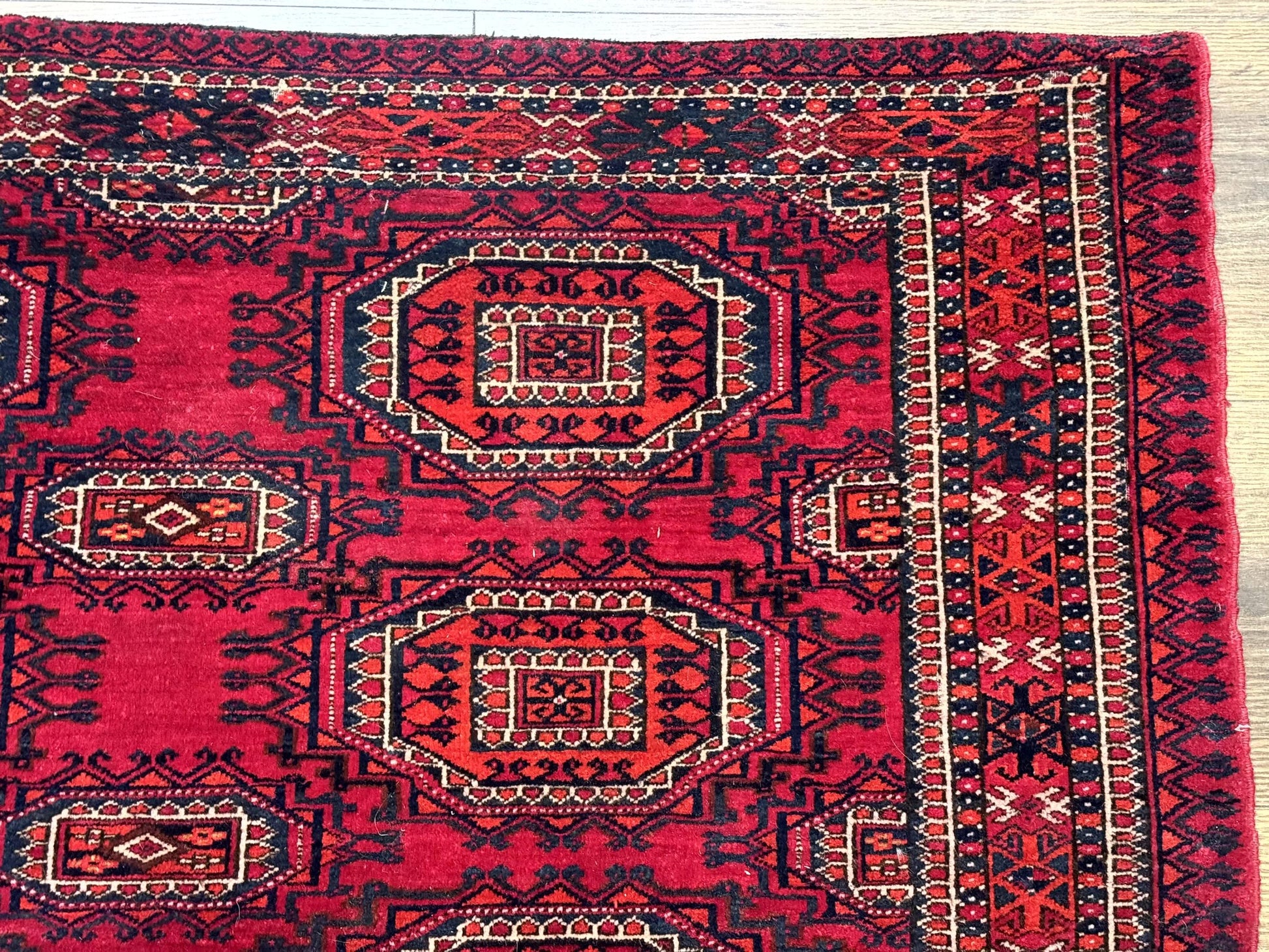 Antique Turkoman Salor Rug, Turkoman Textile, Fine 400 KPSI, Red, Persian Tribal Rug - Nuvé