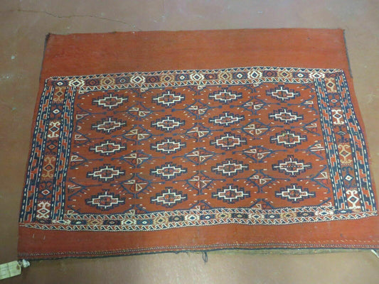 2'8" X 4' Antique Handmade Tribal Wool Rug Pillow Case Yamud Flat Weave Diamond - Nuvé