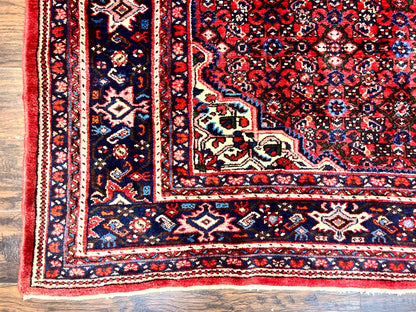 Large Persian Tribal Rug 11x17, Palace Sized Wool Handmade Vintage Carpet, Oversized Hand Knotted Rug, Red, Hamadan Dargazin Rug - Nuvé