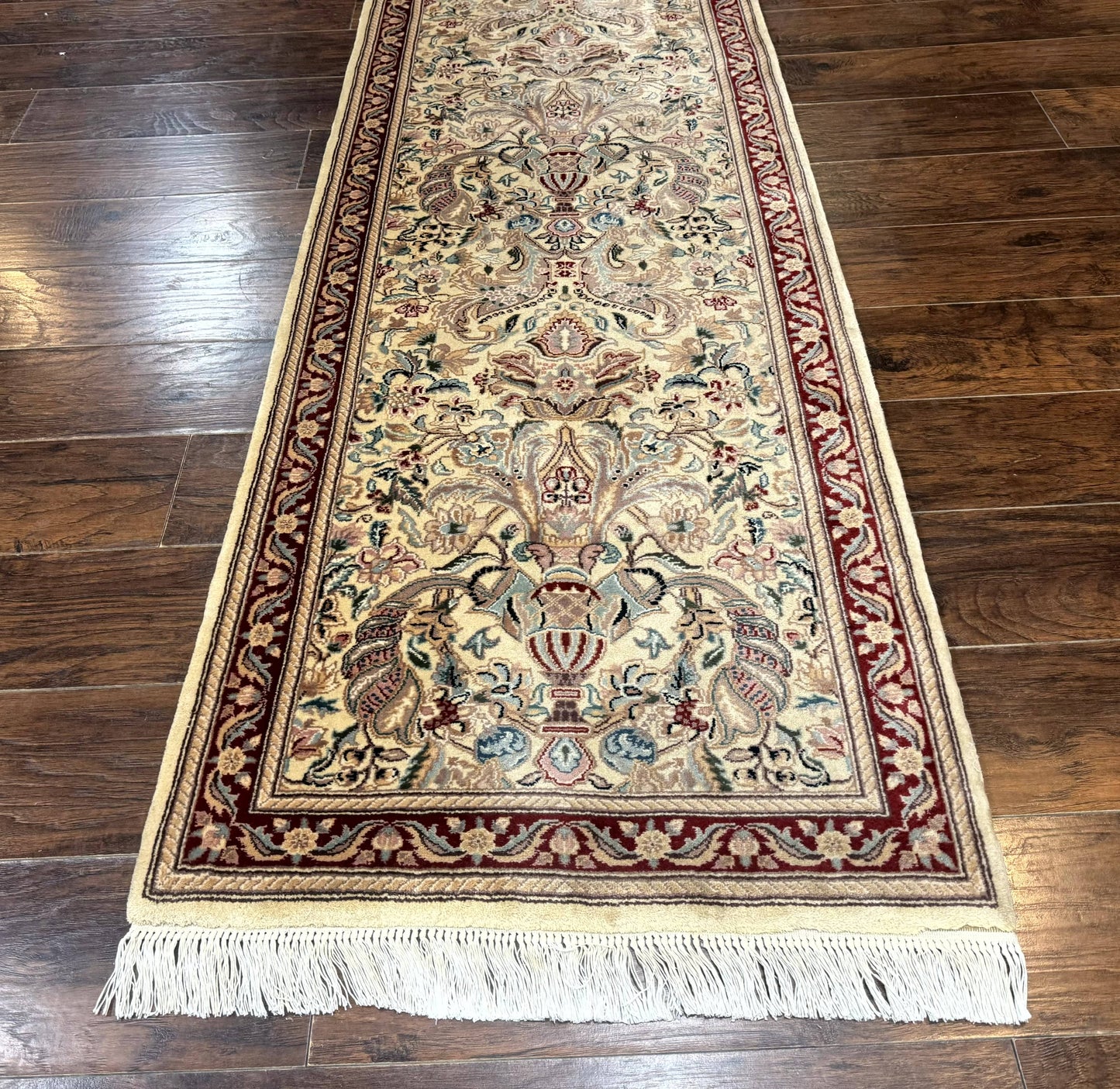 Pakistani Runner Rug 2.8 x 14, Pak Persian Hallway Rug, Cream Color - Nuvé