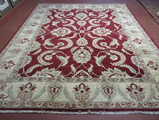 8' X 10' Vintage Fine Handmade Peshawar Agra Chobi Rug - Nuvé