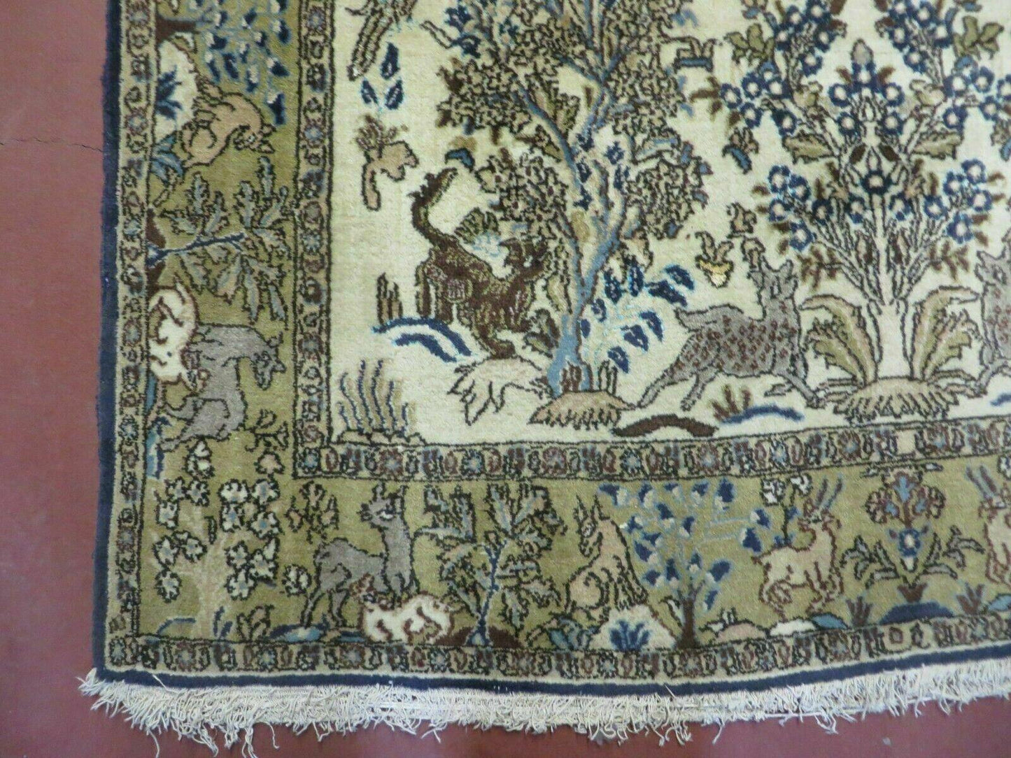 4' X 6 Handmade India Oriental Fine Pictorial Tree Of Life Wool Silk Rug Wow - Nuvé