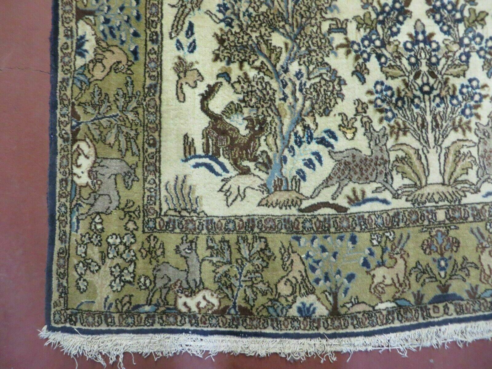 4' X 6 Handmade India Oriental Fine Pictorial Tree Of Life Wool Silk Rug Wow - Nuvé