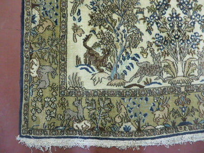 4' X 6 Handmade India Oriental Fine Pictorial Tree Of Life Wool Silk Rug Wow - Nuvé