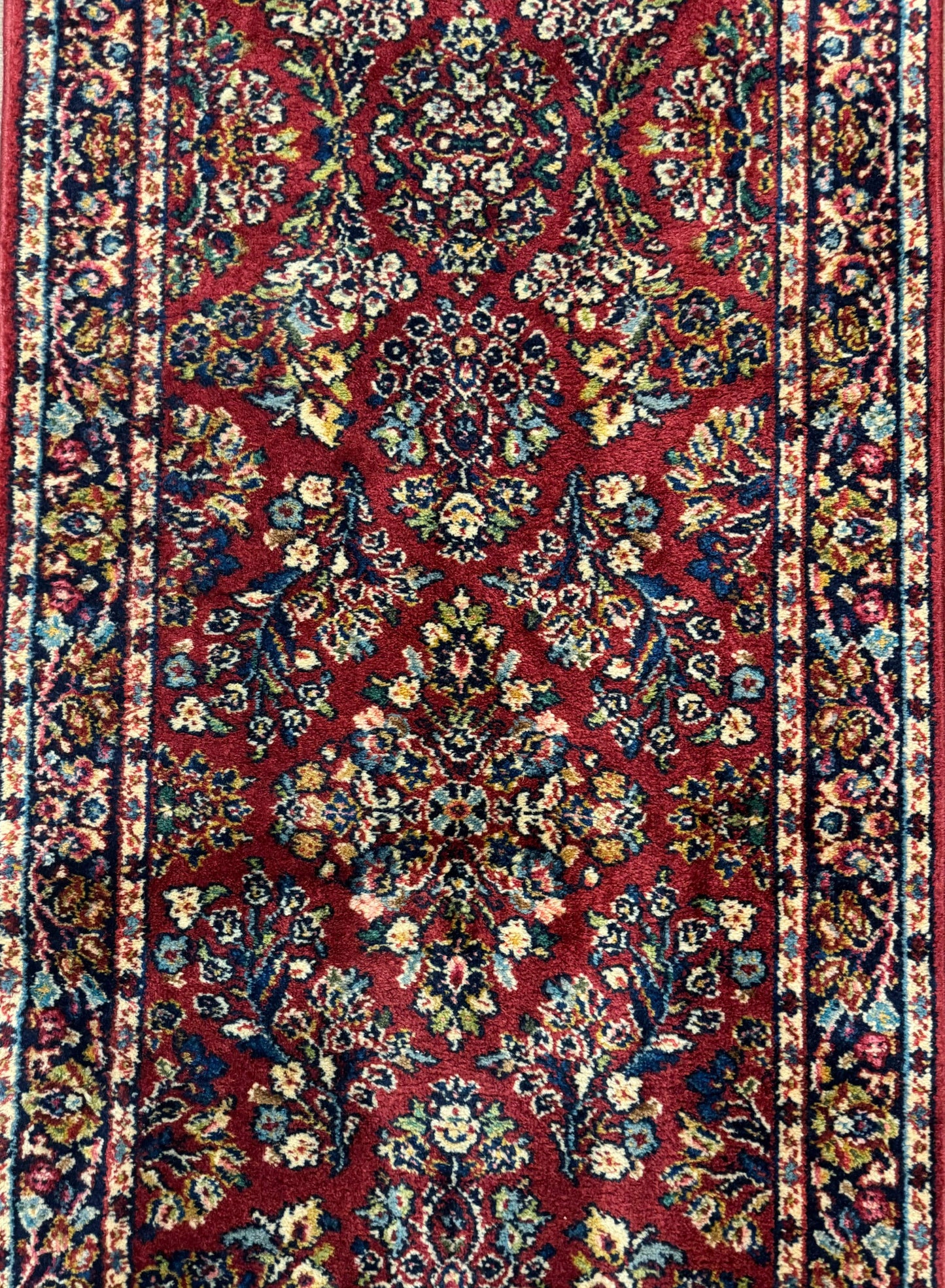Karastan Runner Rug 2.6 x 8.6, Red Sarouk #785, Original 700 Series, Wool, Rare - Nuvé