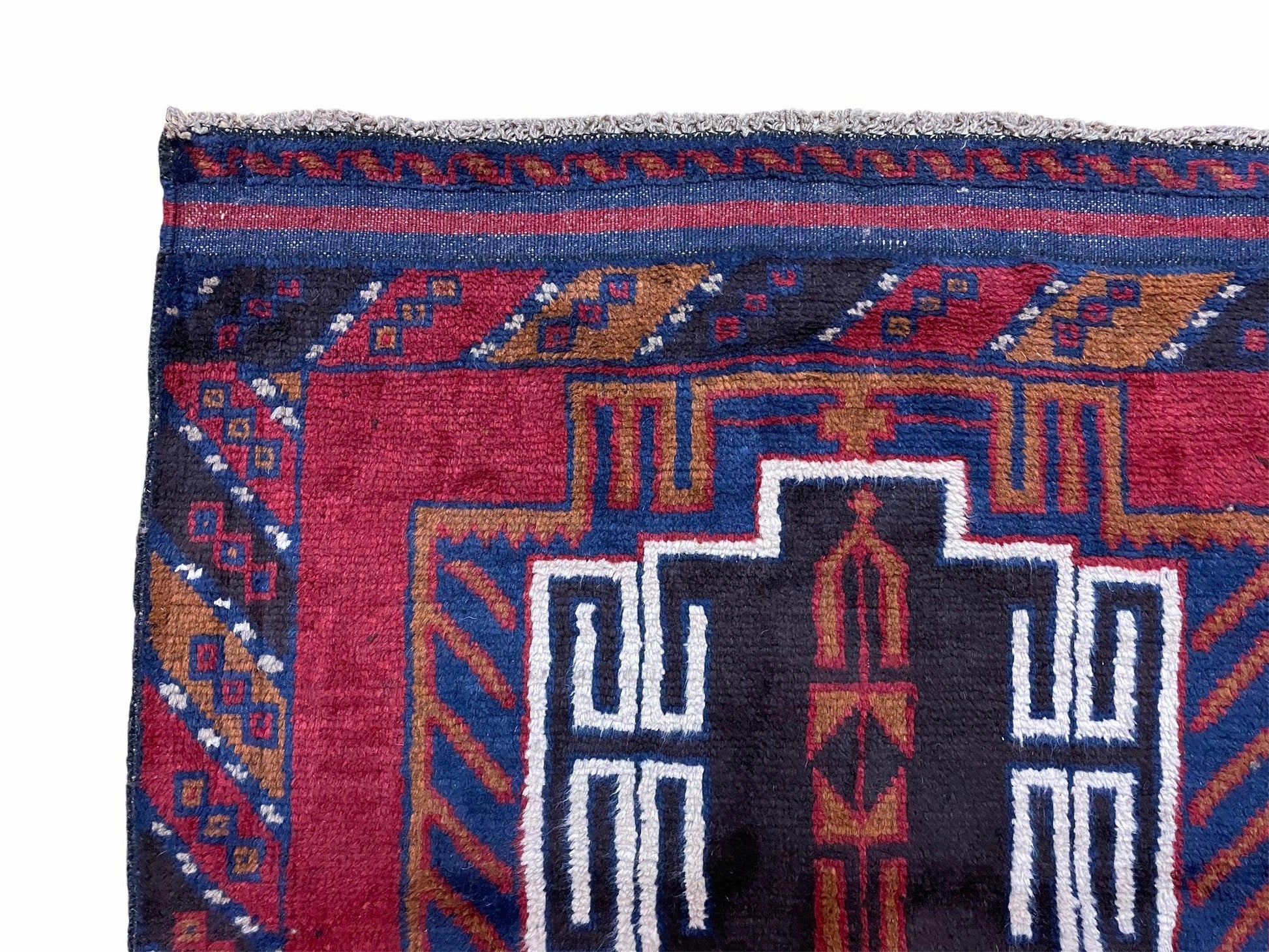 3 X 5 Vintage Handmade Tribal Wool Rug Balouchi Rug Afghan Rug Red Beige Nice - Nuvé