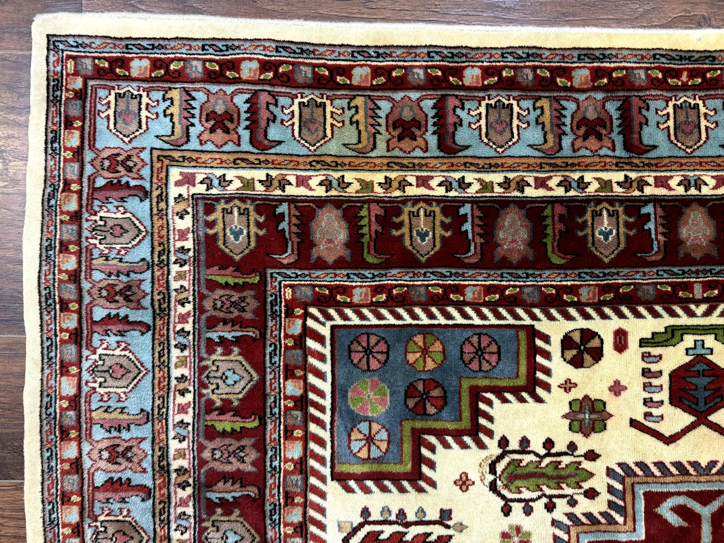 Turkish Kazak Rug 6x9, Geometric Medallions - Nuvé