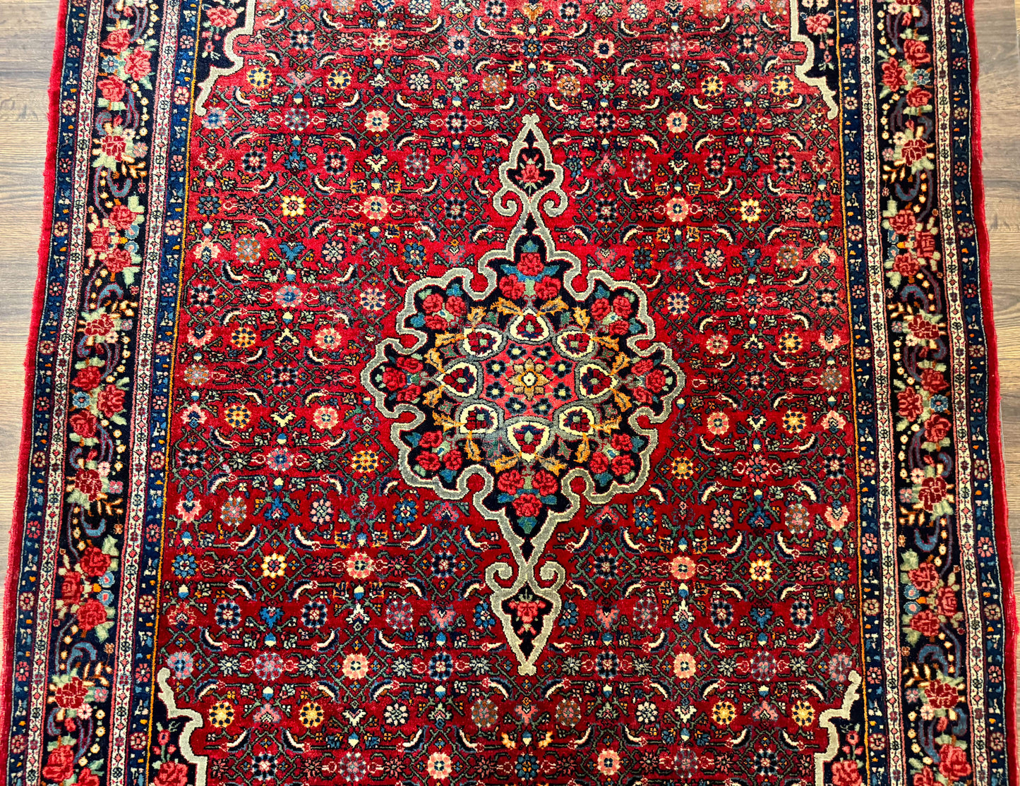 Antique Persian Rug 5x7, Red, Fine 260 KPSI, Bidjar Carpet - Nuvé