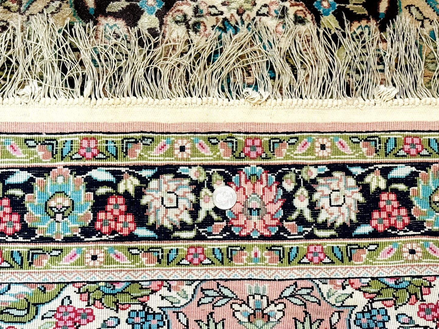 Indian Kashmiri Silk Rug 3x5, Floral Medallion, Fine 200 KPSI - Nuvé
