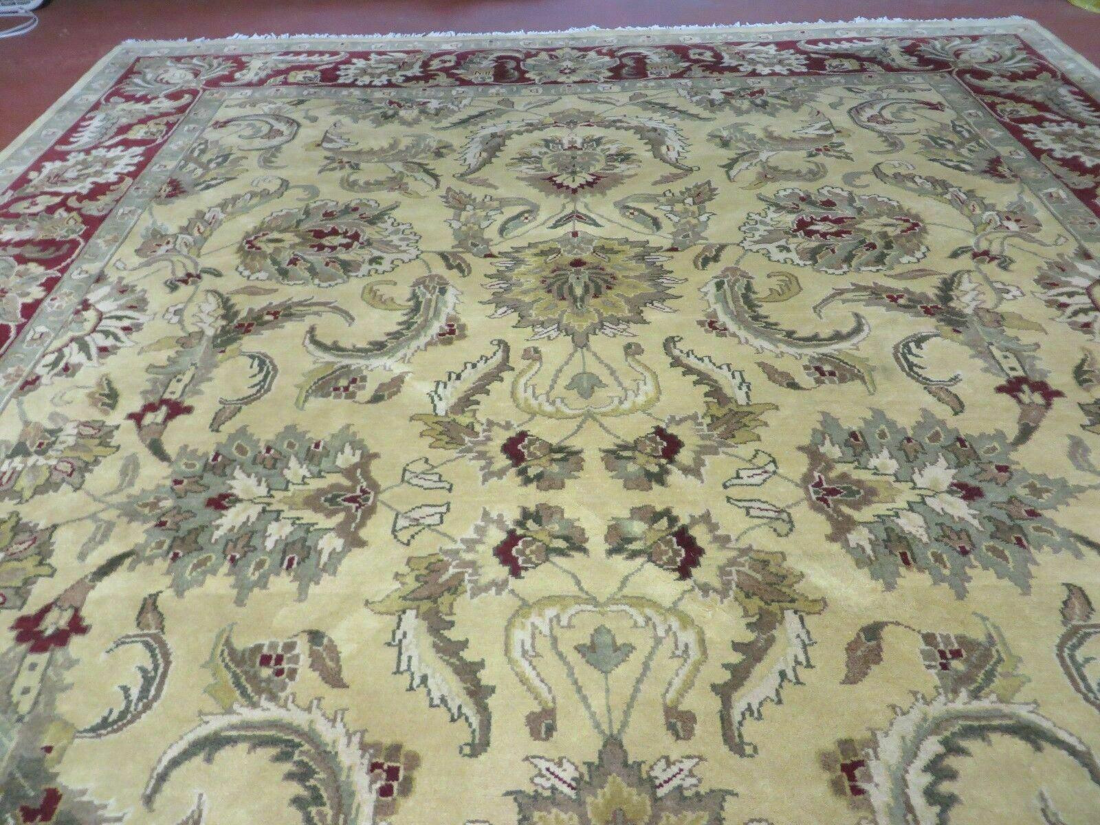9' X 12' Vintage Handmade India Oriental Jaipur Quality Tea Wash Hand Knotted - Nuvé
