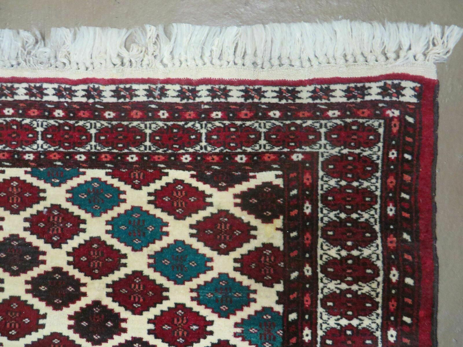 3' X 4' Vintage Handmade Pakistan Bokhara Turkoman Balouch Wool Rug Mat Nice - Nuvé