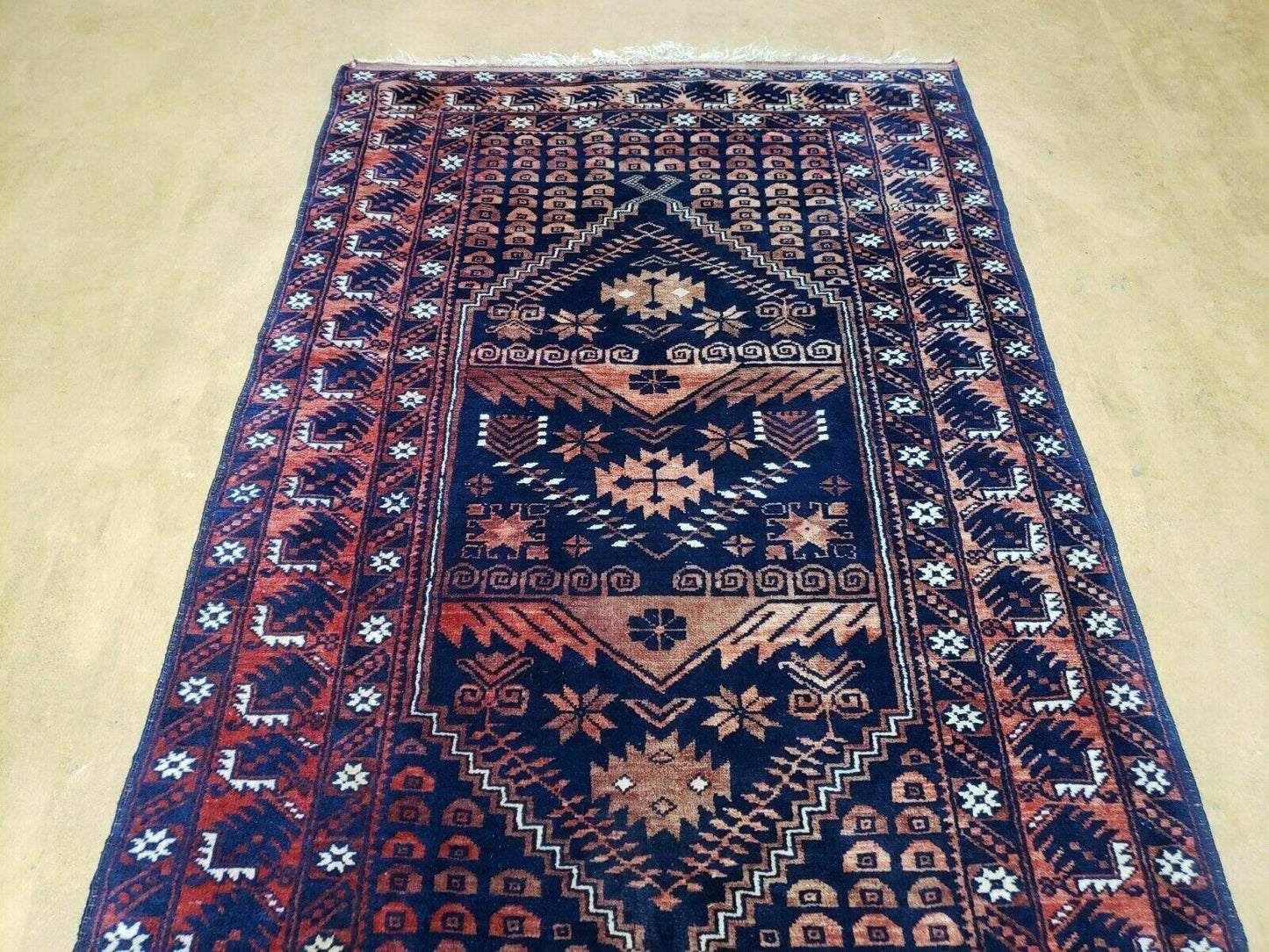 3' 4" X 5' 6" Vintage Handmade Pakistan Balouchi Balouch Tribal Wool Rug Nice - Nuvé