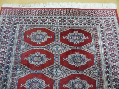 4' X 6' Vintage Handmade Pakistan Turkoman Bokhara Fine Woven Wool Rug Nice - Nuvé