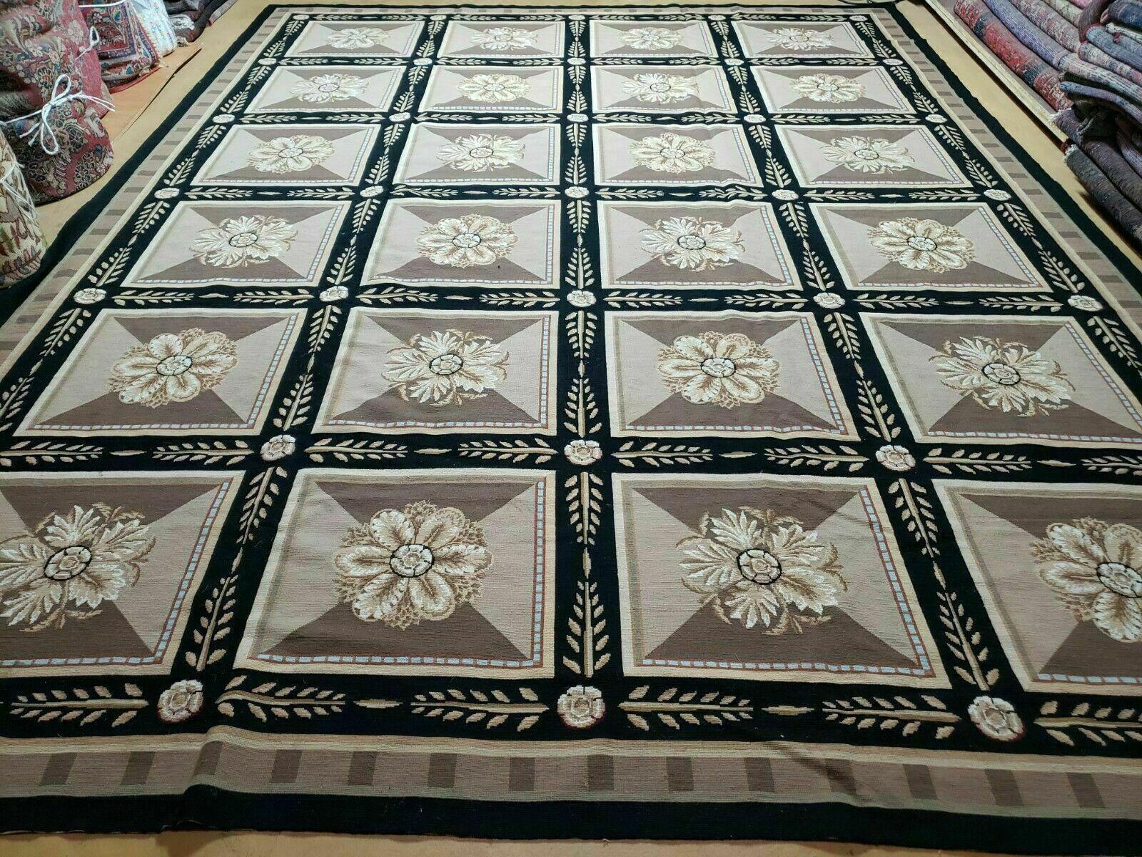 9' X 12' Handmade English Aubusson Savonnerie Design Needlepoint Wool Rug Nice - Nuvé