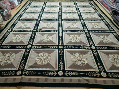 9' X 12' Handmade English Aubusson Savonnerie Design Needlepoint Wool Rug Nice - Nuvé