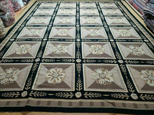9' X 12' Handmade English Aubusson Savonnerie Design Needlepoint Wool Rug Nice - Nuvé