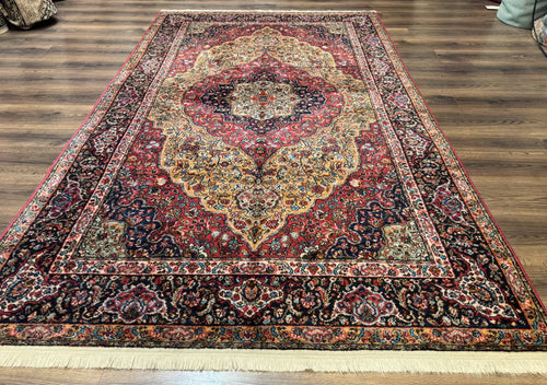 Karastan Rug 5.9 x 9 Medallion Kirman #700/718, Original 700 Series, Wool, Discontinued, Vintage - Nuvé