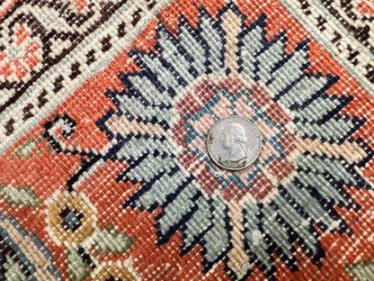 Silk Turkish Rug 5x7, Light Blue Silk Carpet, Floral Medallion, Turkish Kayseri Rug, Vintage Handmade Oriental Rug - Nuvé
