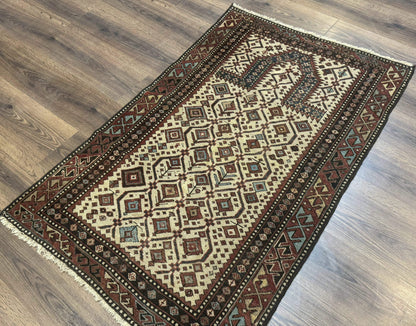 Antique Caucasian Shirvan Rug 3x5, Dagestan Prayer Rug, Collectible, Early 20th Century Rug - Nuvé