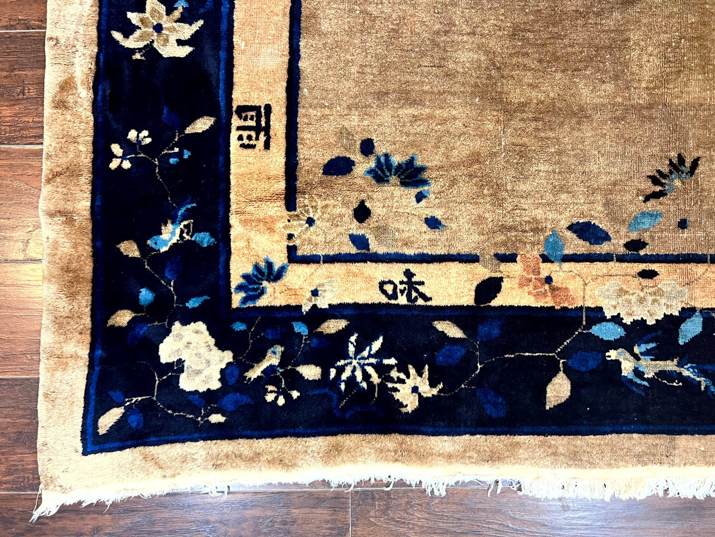 Antique Chinese Wool Rug 10x13, Large 1920s Peking Carpet, Handmade - Nuvé