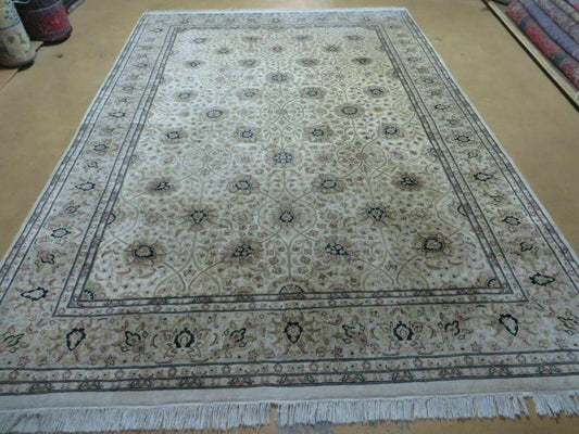 6' X 9' Vintage Fine Handmade Pakistan Oriental Floral Wool Rug Carpet Nice - Nuvé
