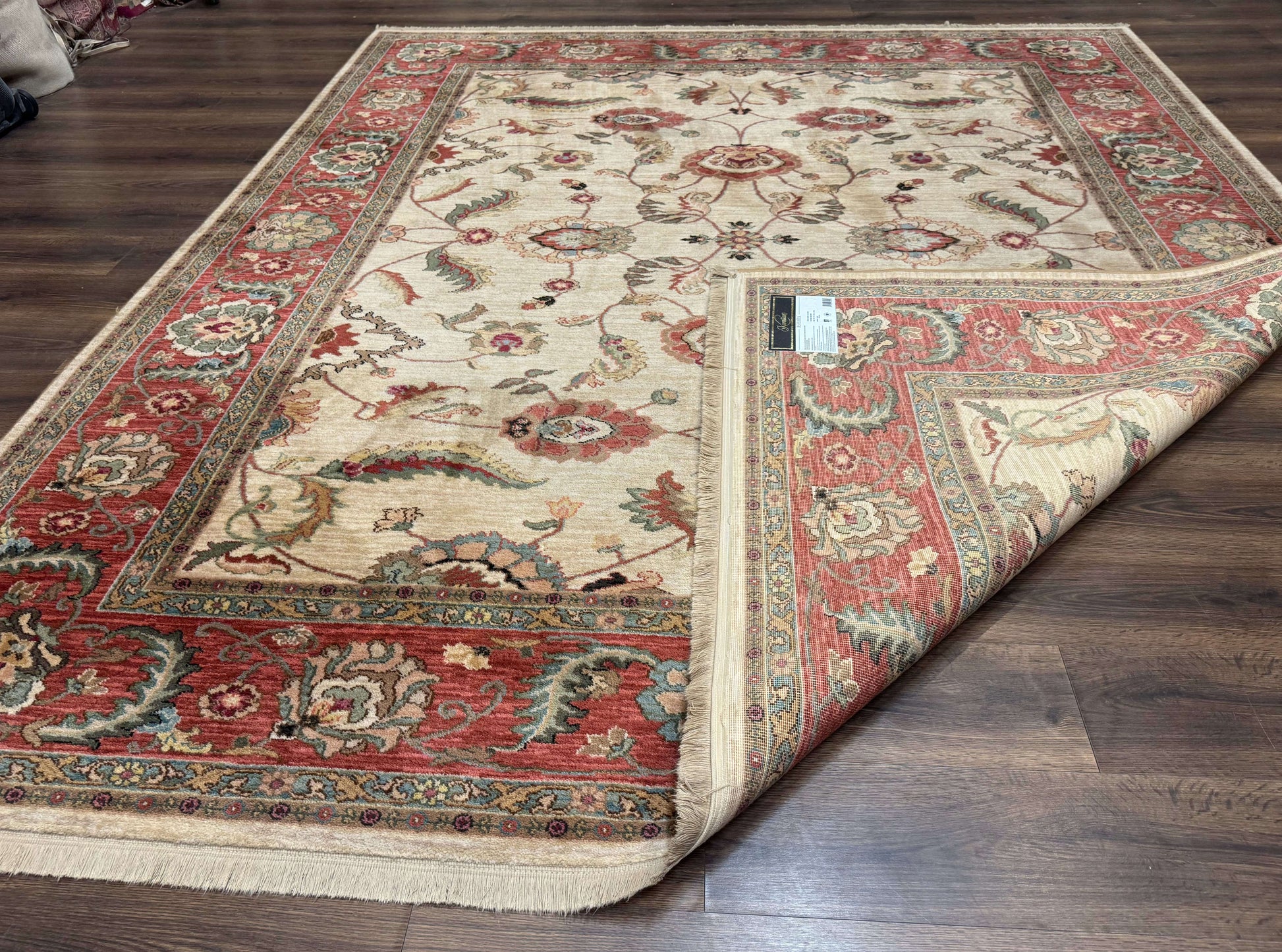 Karastan Rug 8.8 x 10, Ashara Agra Ivory #549, Wool, Vintage - Nuvé