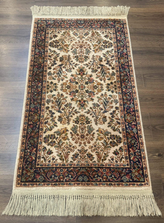 Karastan Rug 2x4, Ivory Sarouk #760, Vintage Wool Small Karastan Carpet, Original 700 Series, Discontinued - Nuvé