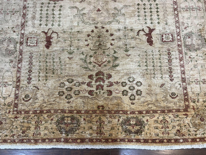 Pakistani Oushak Rug 6 x 9.6, Handmade Wool Peshawar Carpet, Farmhouse Rug - Nuvé
