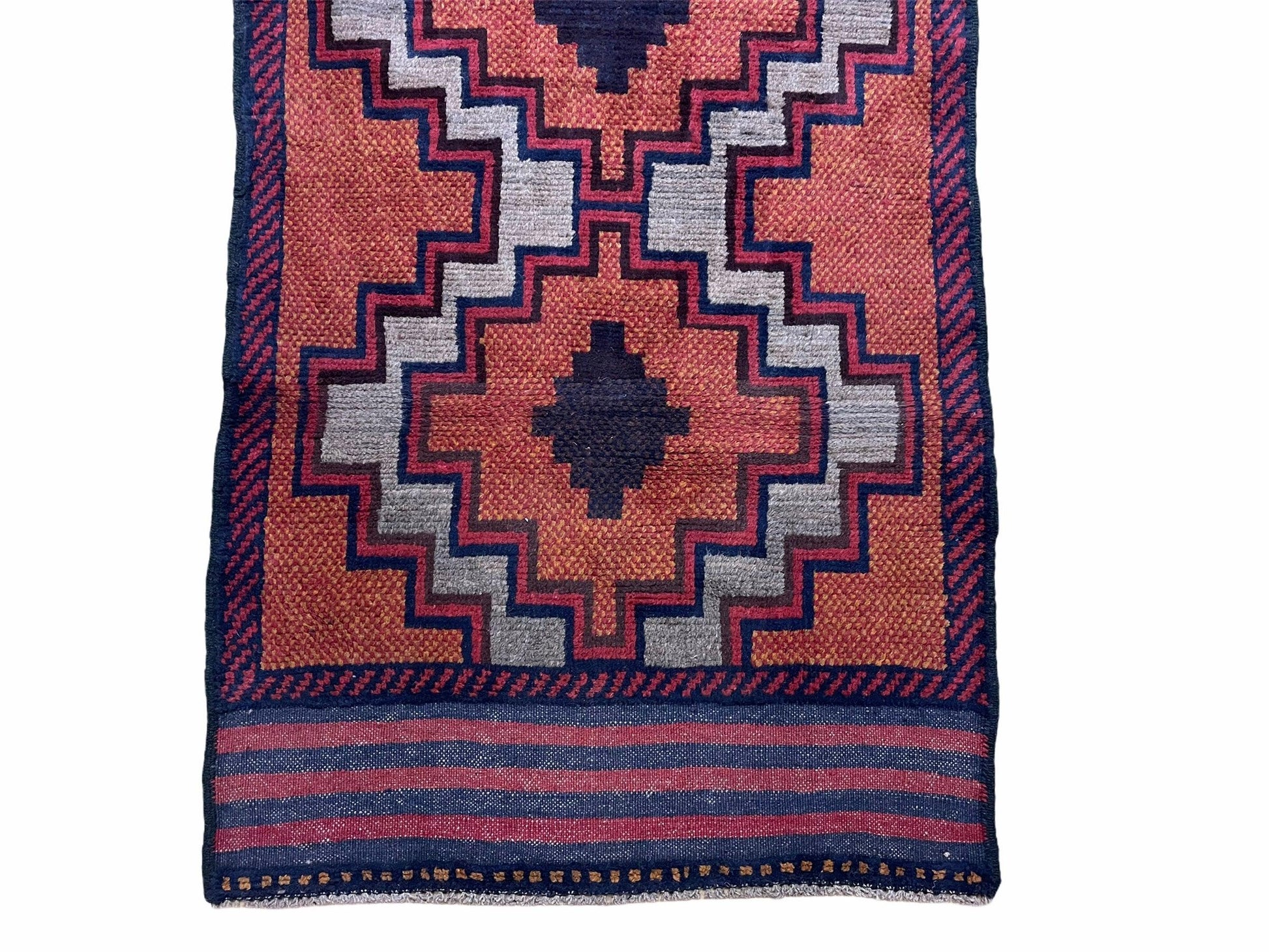 3X5 Vintage Handmade Tribal Wool Rug Balouchi Rug Afghan Rug Red 2' 8" X 4' 8" - Nuvé