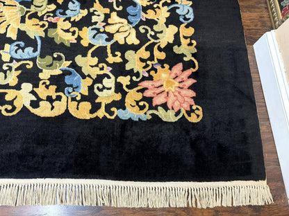Antique Chinese Peking Rug 12.6 x 14.9, Palace Size Asian Oriental Carpet, Art Deco Rug, Rare - Nuvé