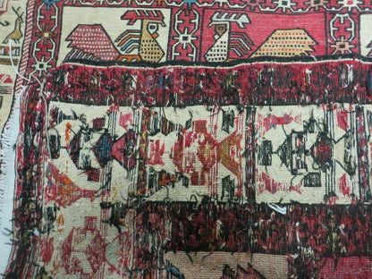 4' X 6' Vintage Russian Kilim Handmade Flat Soumak Weave Silk Wool Rug Organic - Nuvé