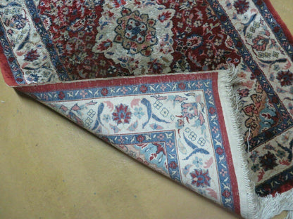 2' X 3' Handmade Chinese Floral Oriental Silk Rug Carpet Nice Red