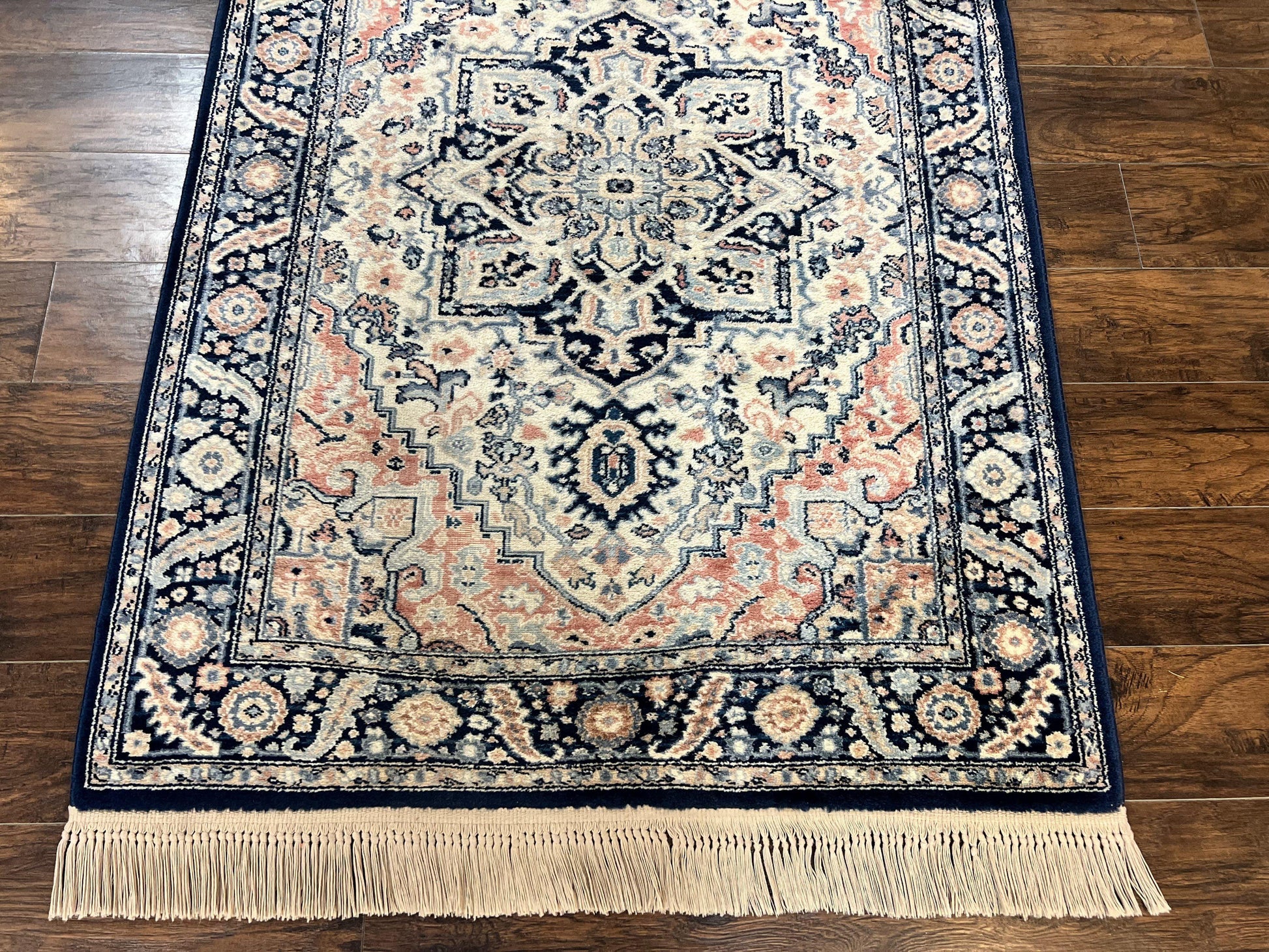 Karastan Blue Heriz Rug #748, Vintage Wool Karastan Carpet 4.3 x 6, Discontinued Original 700 Series Karastan Area Rug - Nuvé