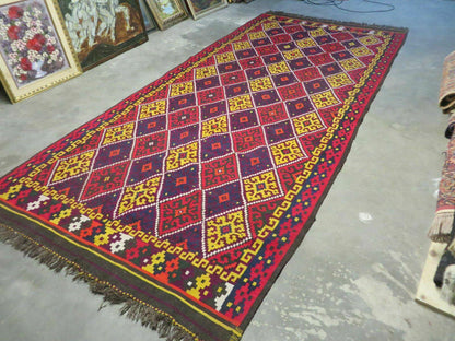 6' X 13' Antique Turkish Kilim Handmade Flat Weave Wool Rug Veg Dye - Nuvé