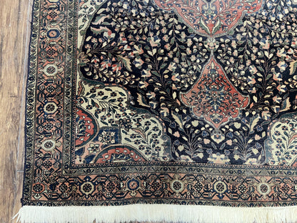 Antique Persian Sarouk Farahan Rug 4x7, Collectible Persian Carpet - Nuvé