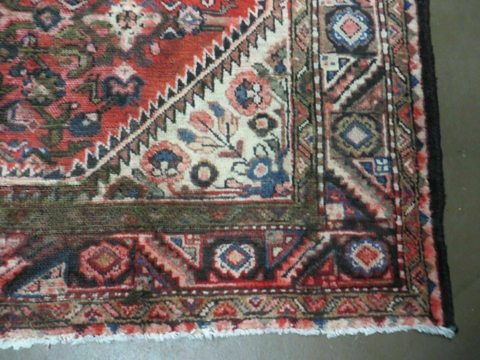 5' 6" X 10' Antique Handmade India Floral Oriental Wool Rug Veg Dyes Red Nice - Nuvé