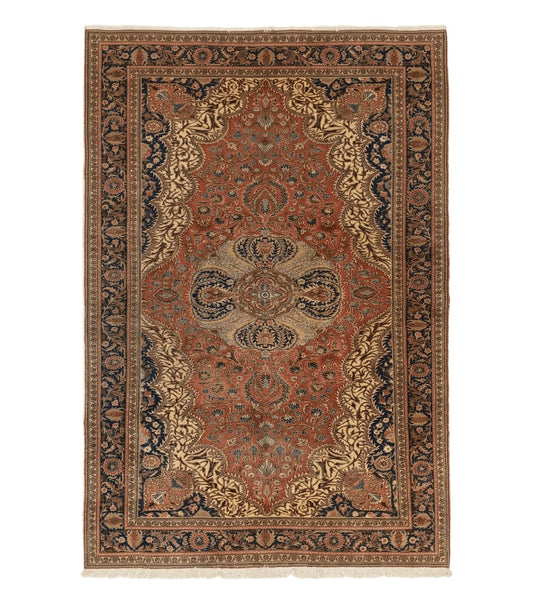 Turkish Kayseri Rug 6x10, Antique Turkish Carpet, Floral Medallion, Oriental Carpet, Red