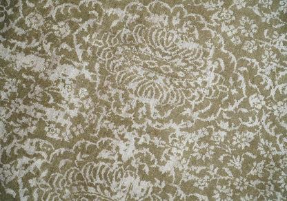 4x6 Fine Hand Knotted Olive and Silver Traditional Vintage Persian Style Antique Wool and SIlk Rug | AGR16 - Nuvé