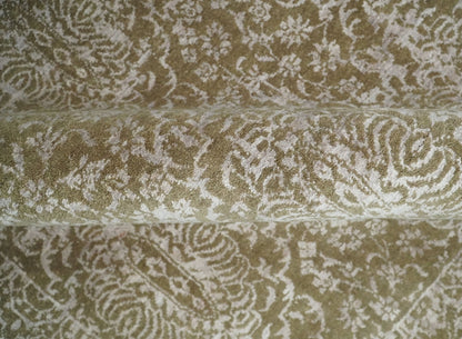 4x6 Fine Hand Knotted Olive and Silver Traditional Vintage Persian Style Antique Wool and SIlk Rug | AGR16 - Nuvé