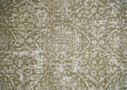 4x6 Fine Hand Knotted Olive and Silver Traditional Vintage Persian Style Antique Wool and SIlk Rug | AGR16 - Nuvé