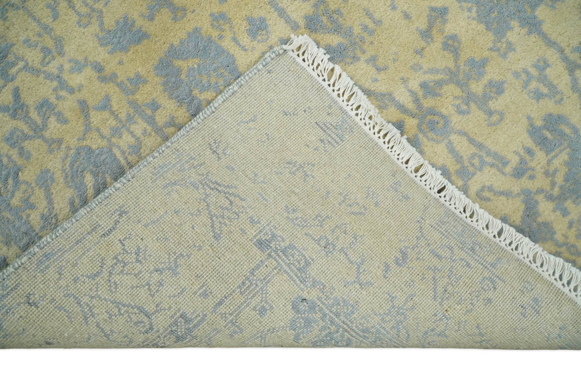 4x6 Fine Hand Knotted Gold and Silver Traditional Vintage Persian Style Antique Wool and Silk Rug | AGR11 - Nuvé