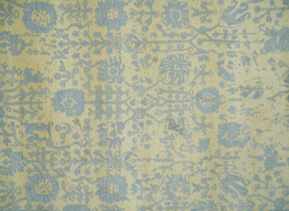 4x6 Fine Hand Knotted Gold and Silver Traditional Vintage Persian Style Antique Wool and Silk Rug | AGR11 - Nuvé