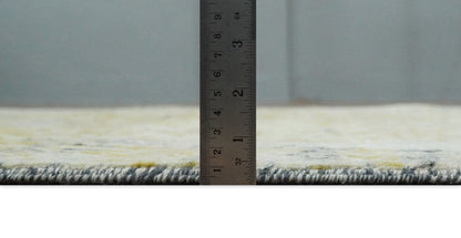 4x6 Fine Hand Knotted Gold, Gray and Ivory Modern Abstract Wool and SIlk Area Rug | AGR17 - Nuvé