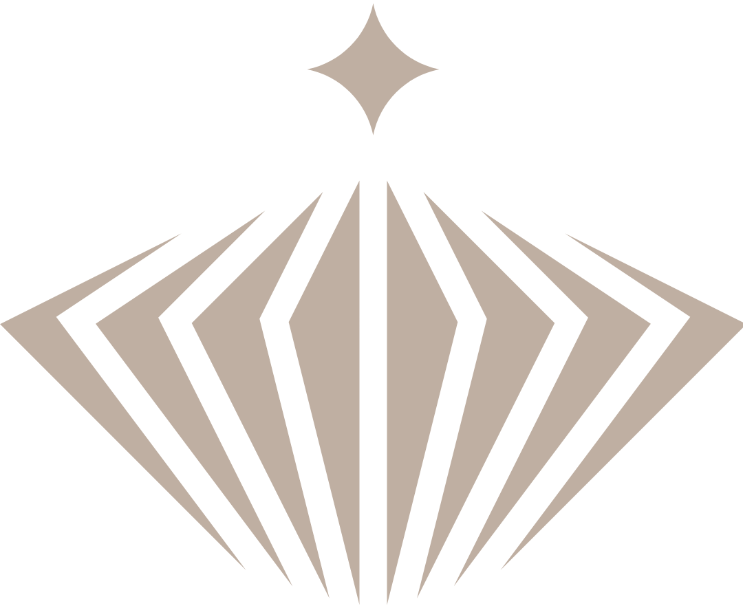Geometric star design with radiating lines on a white background