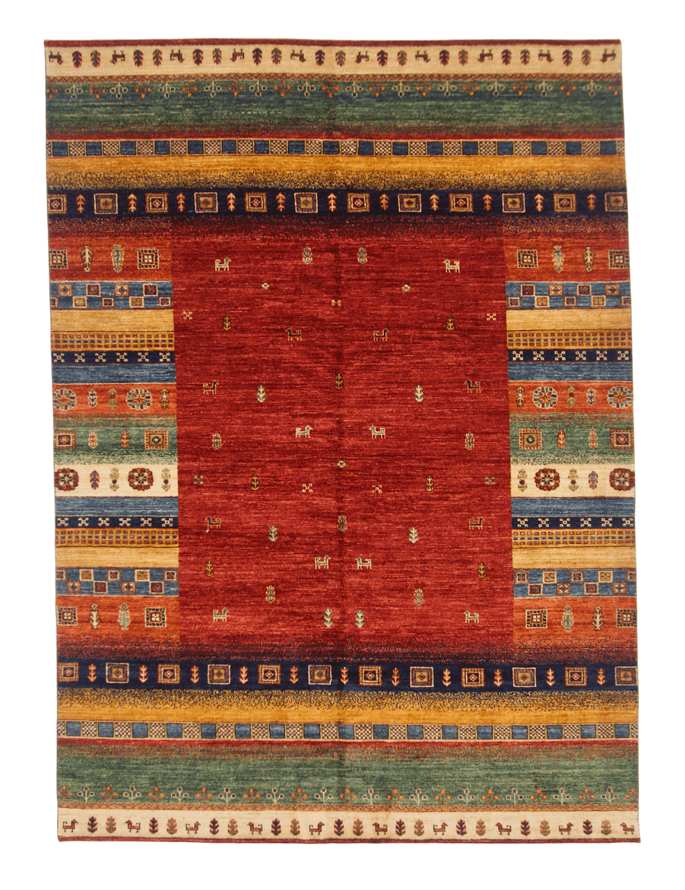 Afghan Gabbeh (5'08"x7'10") red/multicolor - Nuvé