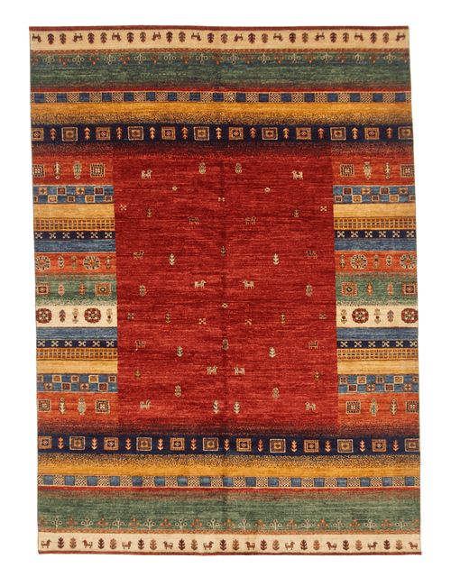 Afghan Gabbeh (5'08"x7'10") red/multicolor - Nuvé